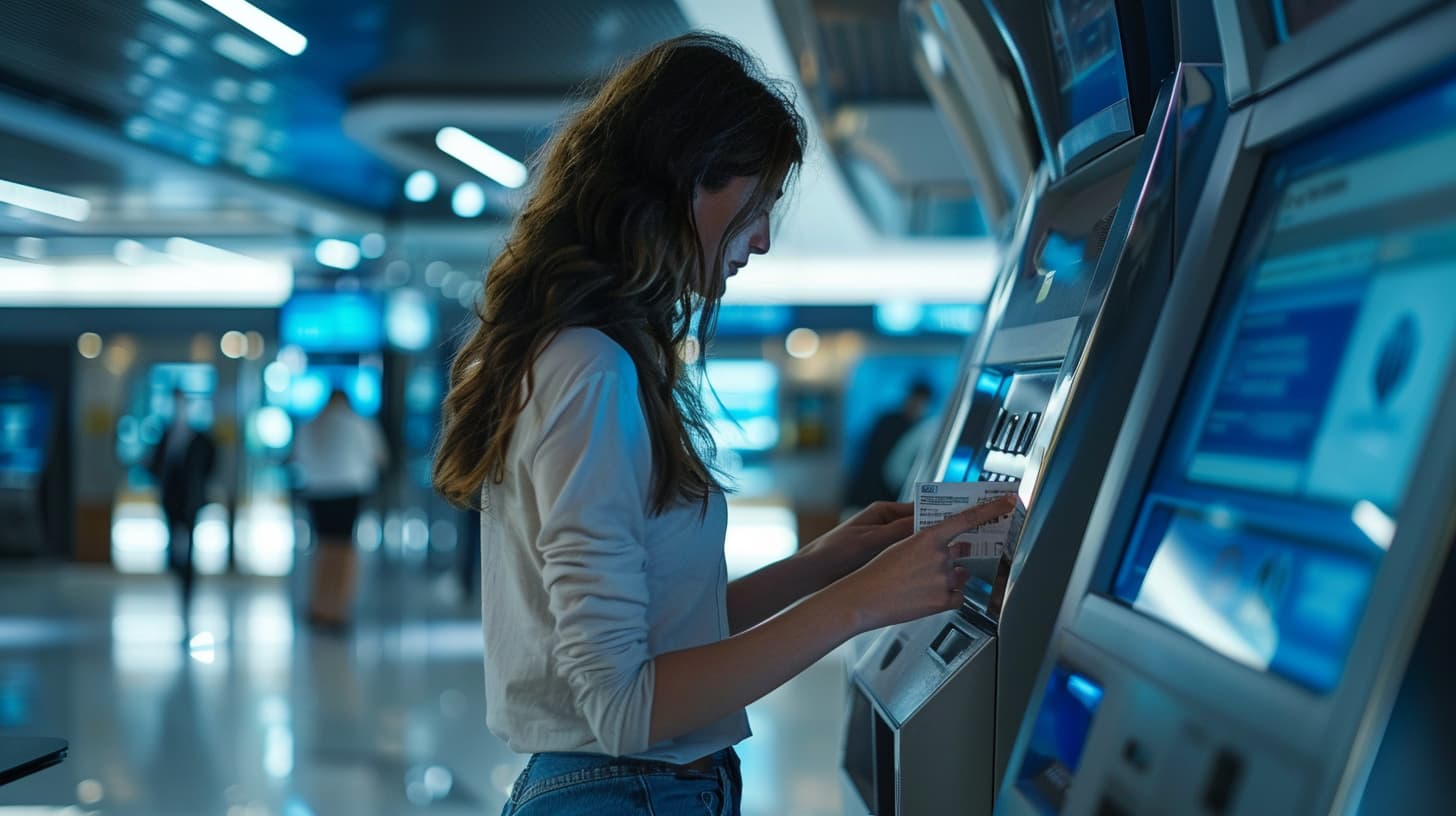 easy steps how to deposit a money order hassle free image of a woman at an ATM making a deposit