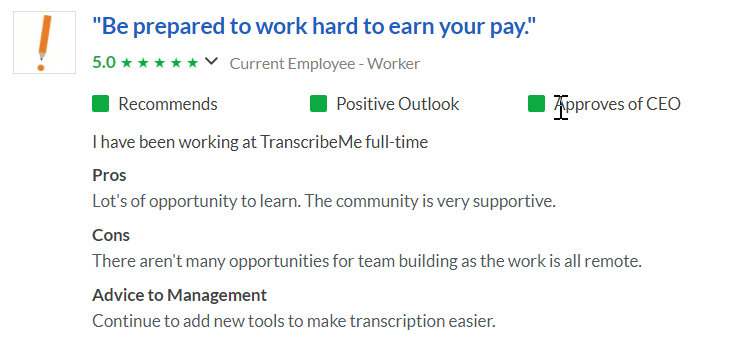 transcribeme glassdoor