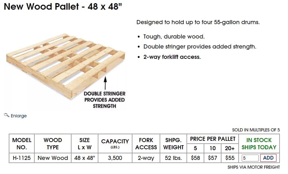 cost of wooden pallets