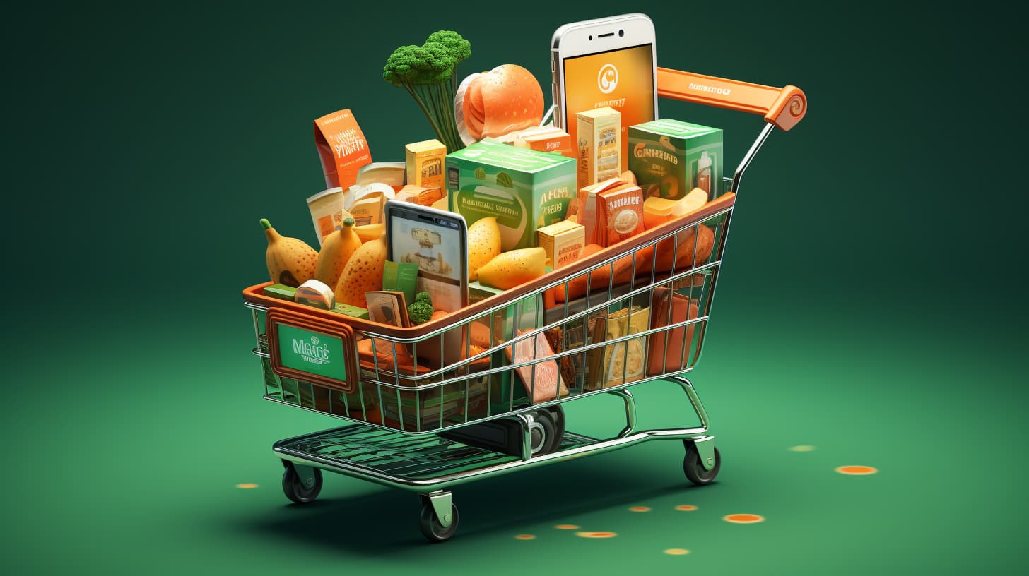 shopping cart showing things you can buy with Cash App online