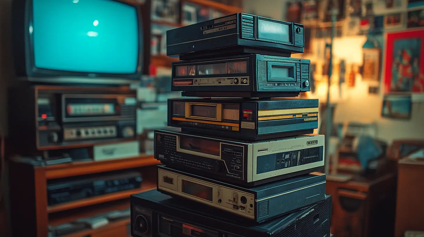 image of a stack of VHS tapes for money vintage