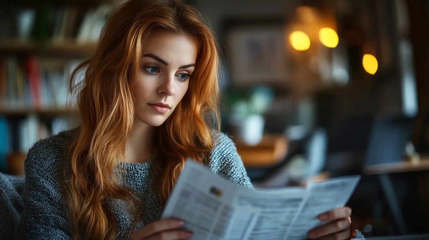 image of a young woman going over her bills