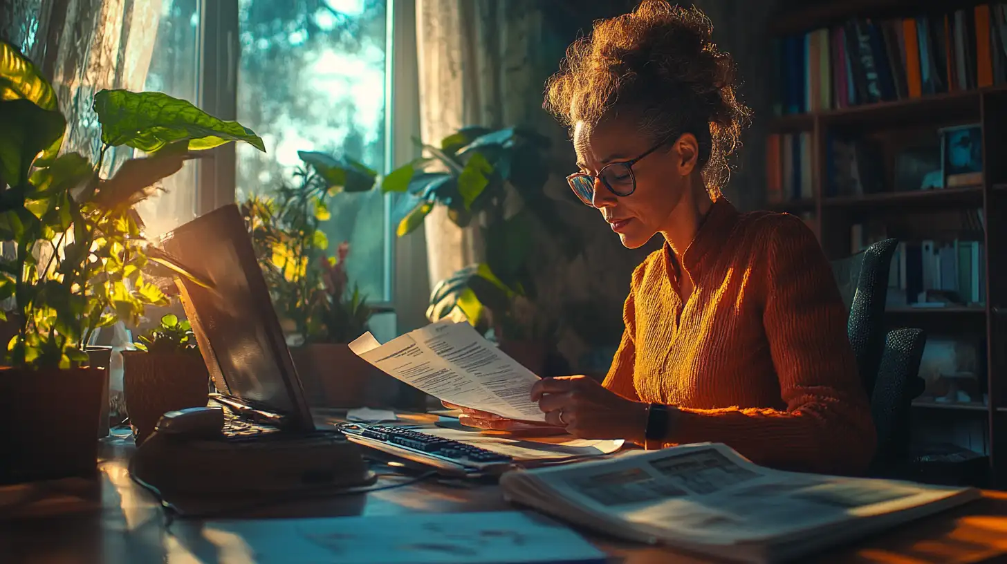 image of woman laid off who is redoing her budget to reflect an unemployed budget