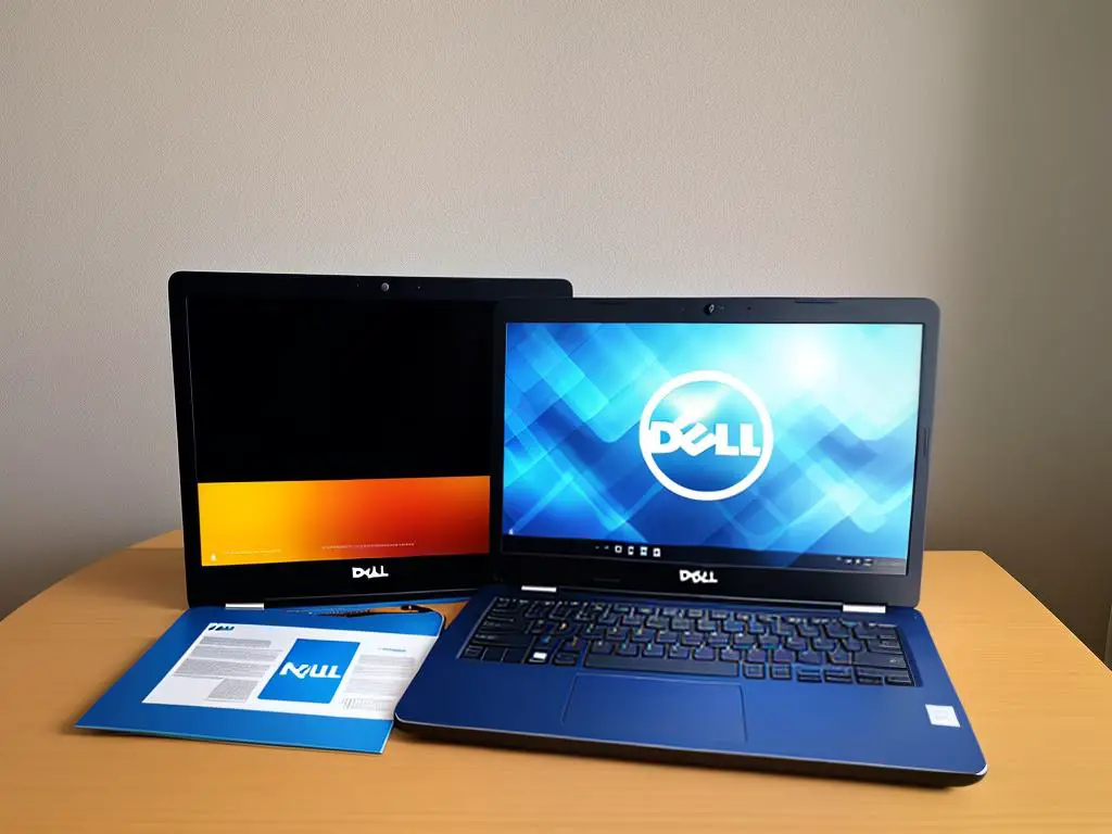 Image of a Dell laptop with the text 'Free Shipping' displayed on the screen. This image represents the content about Dell's free shipping policy.
