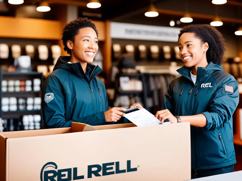 Image of a person picking up their order at an REI store