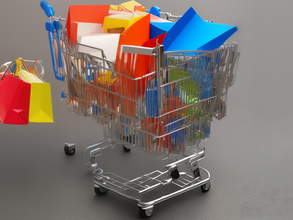 Website with a shopping cart, symbolically representing the advantages and disadvantages of online stores