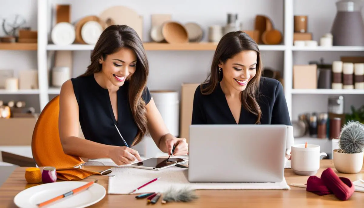 Image of a person shopping for crafts online
