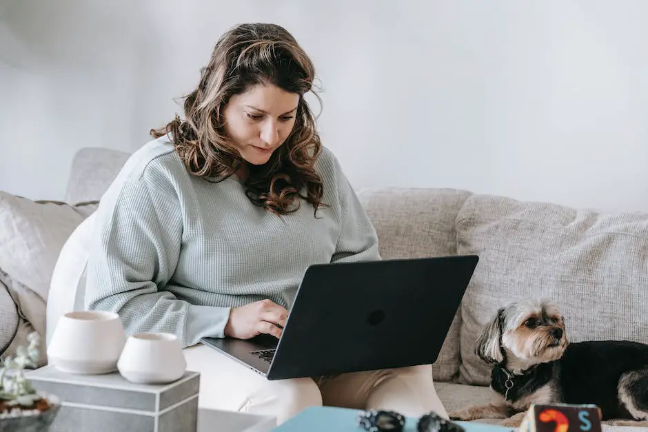 A woman browsing an online pet store on her laptop, with a variety of pet products displayed on the screen